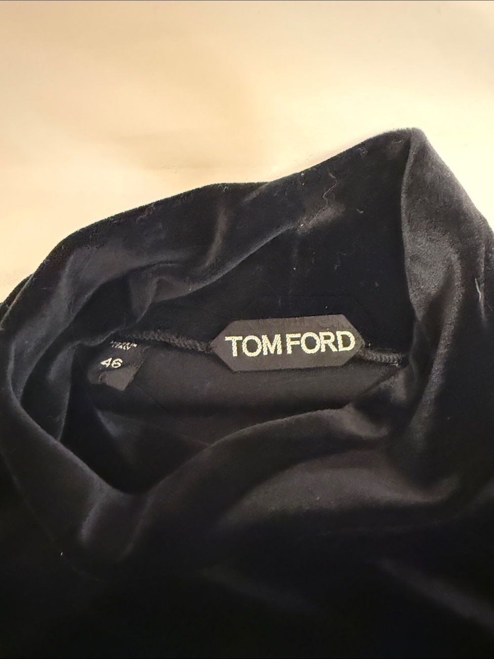 Tom Ford Men’s Black Velvet Turtleneck – Size 46